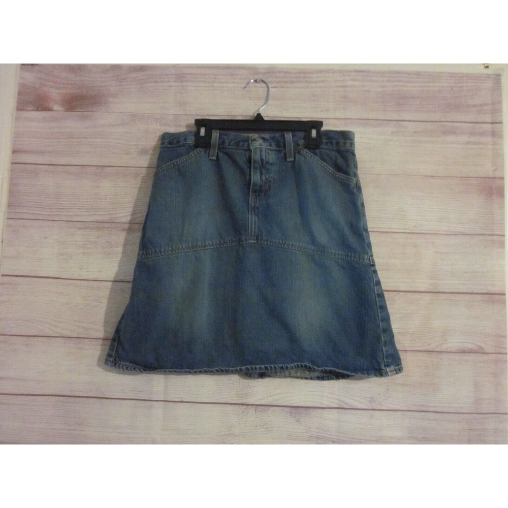 GAP JEANS  Jean Skirt Women's Size 6 Denim Pockets Belt Loops Zip Button Blue